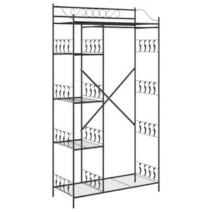 vidaXL Armario Abierto con estante Negro 101 x 43 x 188 cm Acero