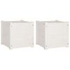 vidaXL Jardineras 2 uds madera maciza de pino blanco 40x40x40 cm