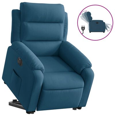 vidaXL Sillón eléctrico reclinable elevable de terciopelo azul