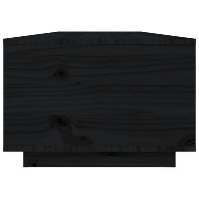 vidaXL Mesa de centro de madera maciza de pino negro 80x50x35,5 cm