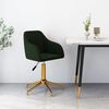 vidaXL Silla de comedor giratoria de terciopelo verde oscuro