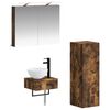 vidaXL Juego de Muebles de Ba&ntilde;o 4 uds. Roble Ahumado