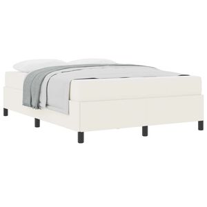 vidaXL Estructura de cama con colch&oacute;n Crema 160 x 200 cm tela