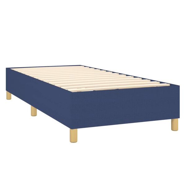 vidaXL Cama box spring con colch&oacute;n tela azul 90x200 cm