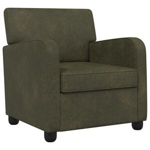 vidaXL Sill&oacute;n Verde militar Cuero de Suede Sint&eacute;tico