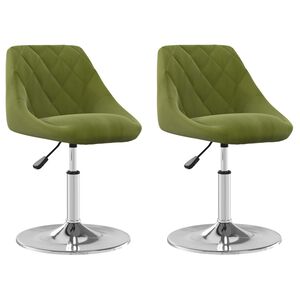 vidaXL Sillas de comedor giratorias 2 uds de terciopelo verde claro