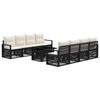 vidaXL Conjunto de sof&aacute;s de jard&iacute;n 9 uds. Negro y Blanco Crema
