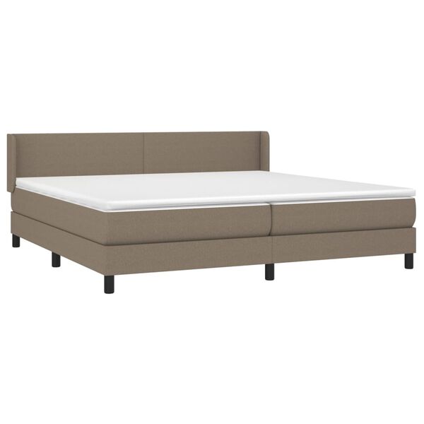 vidaXL Cama box spring con colch&oacute;n tela gris taupe 200x200 cm