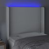 vidaXL Cabecero con LED cuero sint&eacute;tico blanco 93x16x118/128 cm