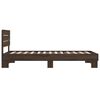 vidaXL Estructura cama madera ingenier&iacute;a metal marr&oacute;n roble 100x200 cm