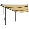 vidaXL Toldo retr&aacute;ctil autom&aacute;tico con postes amarillo y blanco 6x3 m