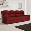 vidaXL Sill&oacute;n reclinable de masaje 4 plazas tela rojo tinto