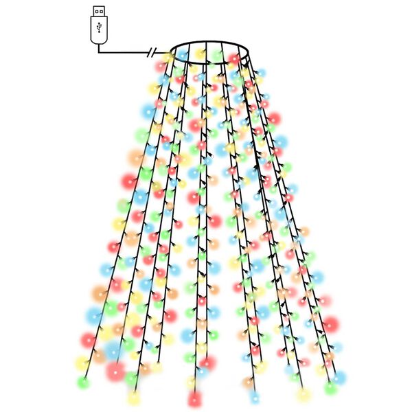 vidaXL Red de luces de &aacute;rbol de Navidad 150 LEDs de colores 150 cm