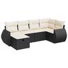 vidaXL Set de sof&aacute;s de jard&iacute;n 6 piezas y cojines rat&aacute;n sint&eacute;tico negro