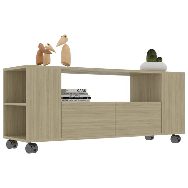vidaXL Mueble para TV madera contrachapada roble Sonoma 120x35x48 cm