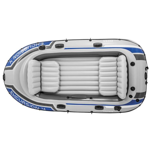 Intex Set de bote inflable Excursion 4 motor de arrastre y soporte