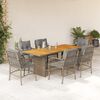 vidaXL Set comedor de jard&iacute;n 7 pzas con cojines rat&aacute;n sint&eacute;tico beige