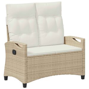 vidaXL Banco de jard&iacute;n con almohada Beige y Crema 105 x 60 x 112 cm