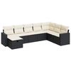 vidaXL Set de sof&aacute;s de jard&iacute;n y cojines 8 piezas rat&aacute;n sint&eacute;tico negro