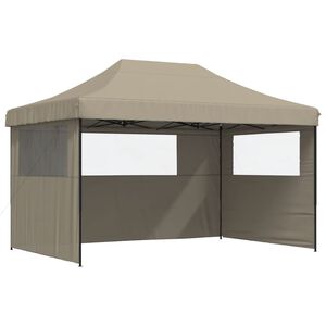 vidaXL Tienda de fiesta plegable Pop-Up con 3 paredes laterales taupe