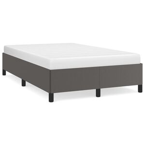 vidaXL Estructura de cama sin colch&oacute;n cuero sint&eacute;tico gris 120x200 cm