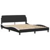 vidaXL Estructura de cama Viana sin colch&oacute;n cuero sint&eacute;tico negro blanco 160x200cm