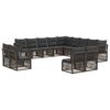 vidaXL Conjunto de sof&aacute;s de jard&iacute;n 13 uds. Gris rat&aacute;n sint&eacute;tico
