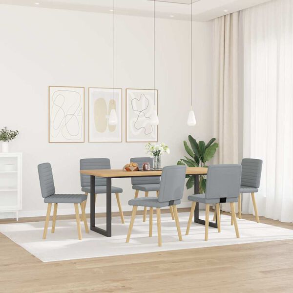 vidaXL Sillas de comedor 6 unidades de tela gris claro