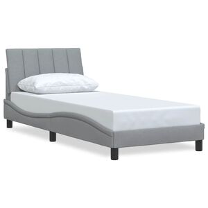 vidaXL Estructura de cama sin colch&oacute;n Hanko tela gris claro 80x200 cm