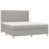 vidaXL Cama box spring con colch&oacute;n tela gris claro 180x200 cm