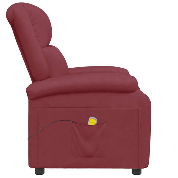 vidaXL Sill&oacute;n de masaje de cuero sint&eacute;tico rojo tinto