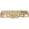 vidaXL Conjunto de sof&aacute;s de exterior 6 uds. y Beige Poli&eacute;ster