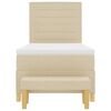 vidaXL Cama tipo Box Spring con colch&oacute;n Crema 80 x 200 cm tela
