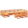 vidaXL Juego de sof&aacute;s de jard&iacute;n 9 pzas madera maciza pino marr&oacute;n cera