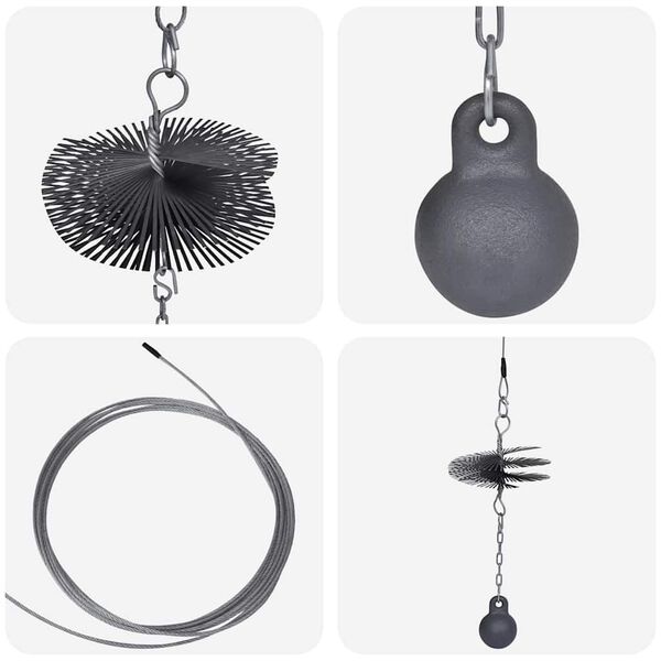 vidaXL Cepillo de limpieza de chimenea redondo 15 cm