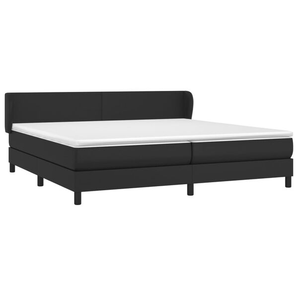 vidaXL Cama box spring con colch&oacute;n cuero sint&eacute;tico negro 200x200 cm