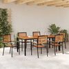 vidaXL Conjunto de Comedor de Jardín 7 pcs Negro ratán sintético