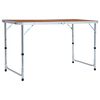 vidaXL Mesa de camping plegable de aluminio 120x60 cm