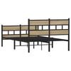 vidaXL Estructura de cama sin colch&oacute;n metal roble Sonoma 120x200 cm