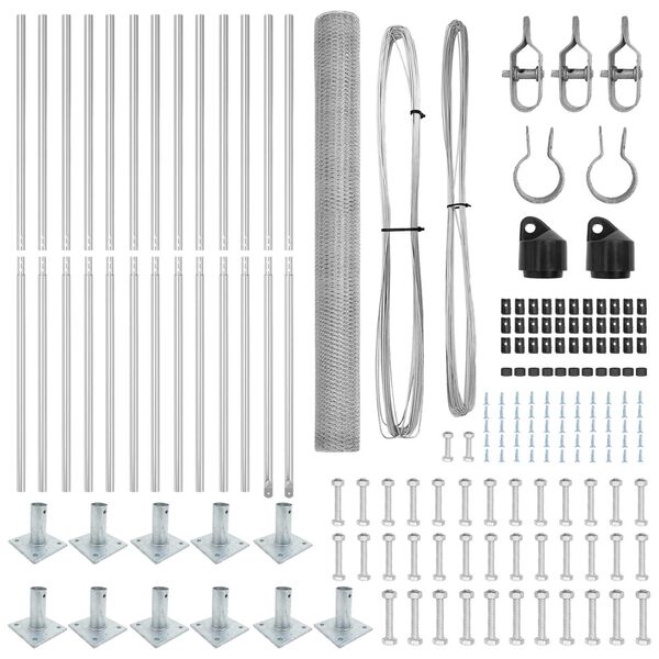 vidaXL Poste de Valla Plateado 25 x 1,4 m (malla de 25 mm) Acero