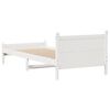 vidaXL Estructura de cama sin colch&oacute;n madera maciza blanca 75x190 cm