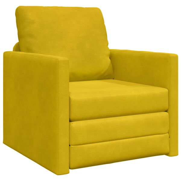 vidaXL Sof&aacute; cama 60cm Amarillo oscuro Terciopelo