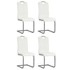 vidaXL Sillas de comedor voladizas 4 unidades de tela blanca