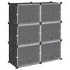 vidaXL Estanter&iacute;a de cubos con 6 compartimentos y puertas PP negro