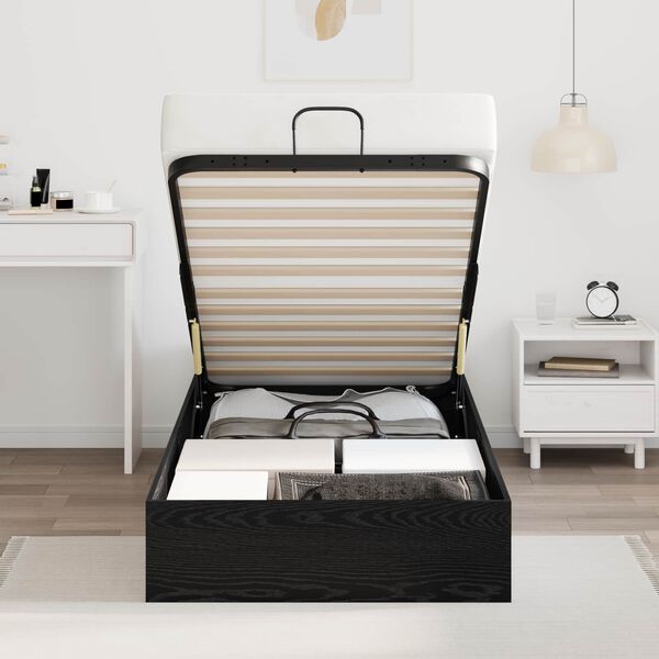 vidaXL Estructura de Cama Ottoman Roble Negro 203 x 100 x 25 cm