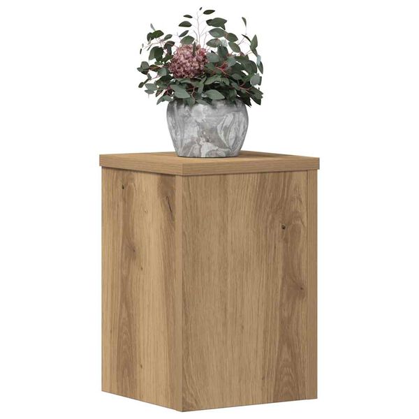vidaXL Soportes de plantas 2 uds madera roble artisian 20x20x30 cm