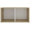 vidaXL Mueble para TV madera contrachapada blanco y roble 72x35x36,5cm