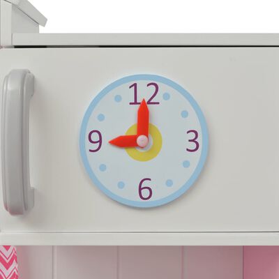 vidaXL Cocinita de juguete de madera rosa y blanca 82x30x100 cm