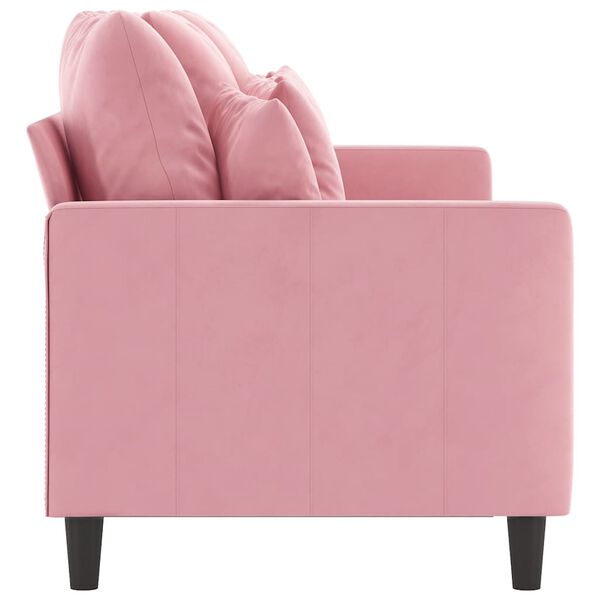 vidaXL Sof&aacute; de 3 plazas terciopelo rosa 180 cm
