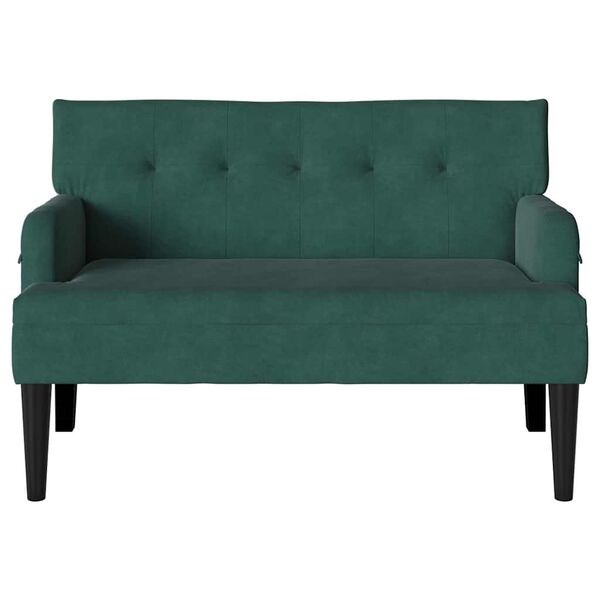 vidaXL Banco Chesterfield Verde oscuro 112 x 65.5 x 75 cm Terciopelo